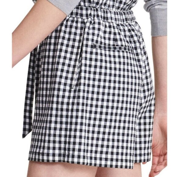 Rag & Bone Camille Gingham Shorts Size 4 Black And - Picture 3 of 7